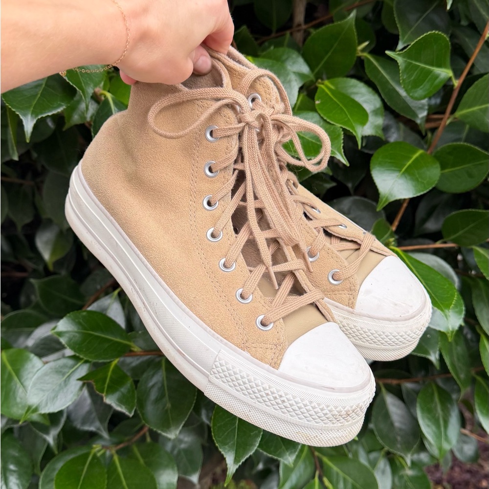Converse Tan High-Top Suede Sneakers